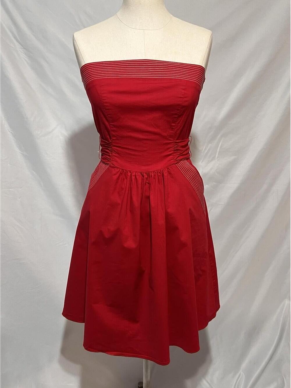 Speechless Women’s (size 5) Red Belted Sleeveless Dress Pockets RN#58539